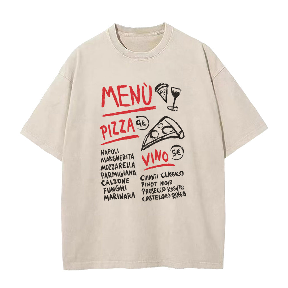 ピザメニュー ユニセックスTシャツ