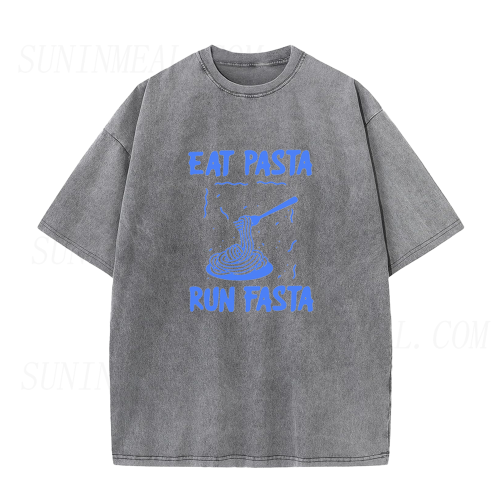 Funny Eat Pasta Run Fasta Graphic Unisex Tee