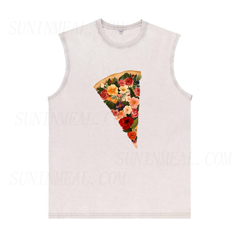 Flowers Pizza Unisex Tank Top