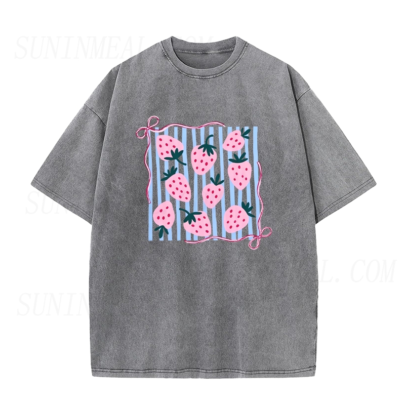 Cute Strawberry & Bow Unisex Tee