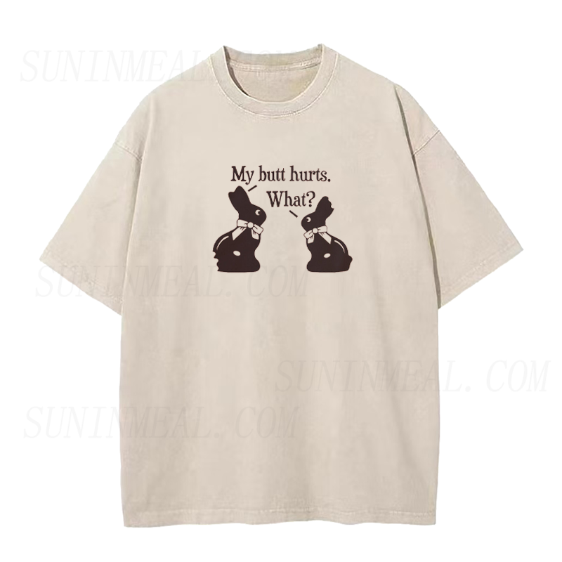 My Butt Hurts Funny Rabbit Unisex Tee