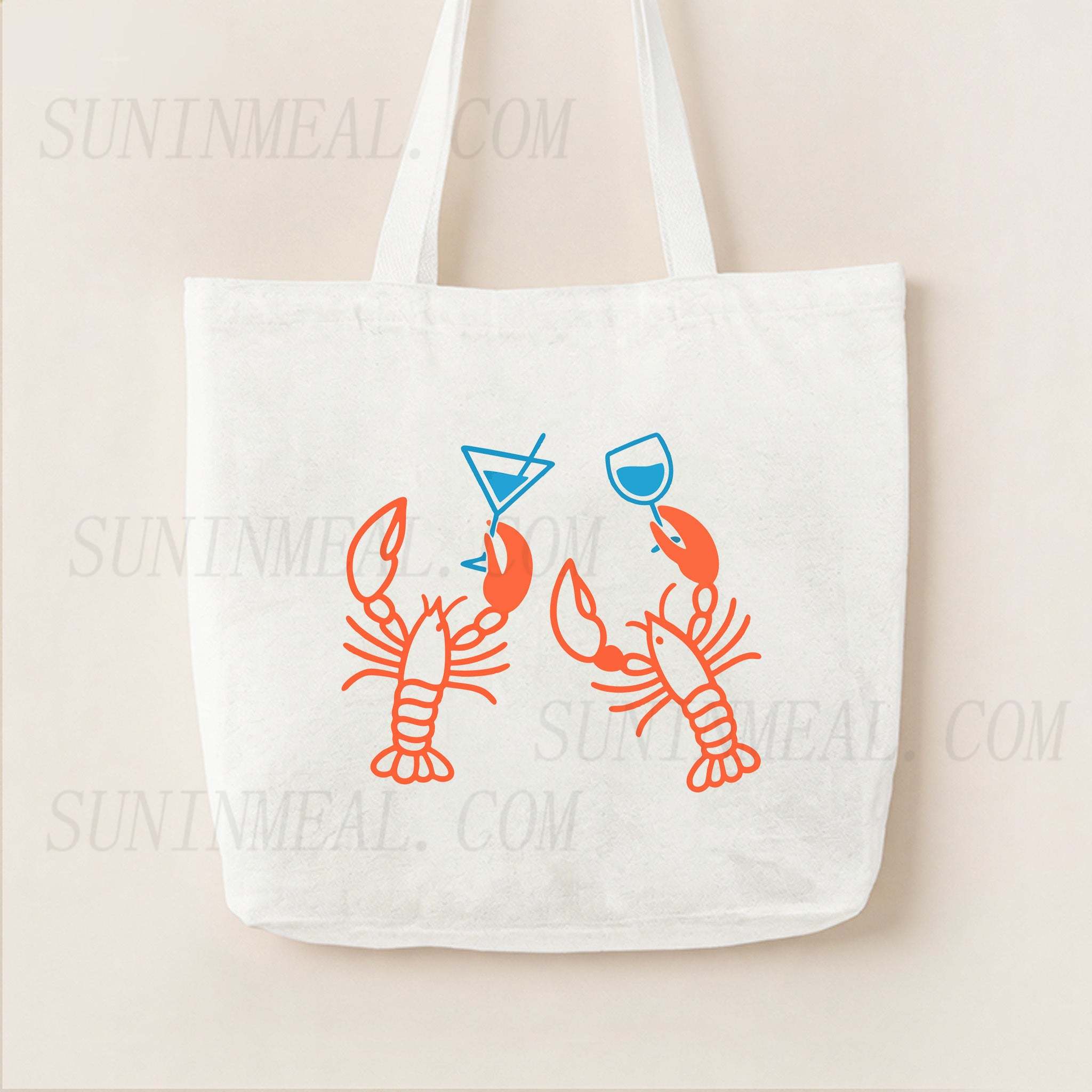 Martini Lobster Canvas Tote Bag