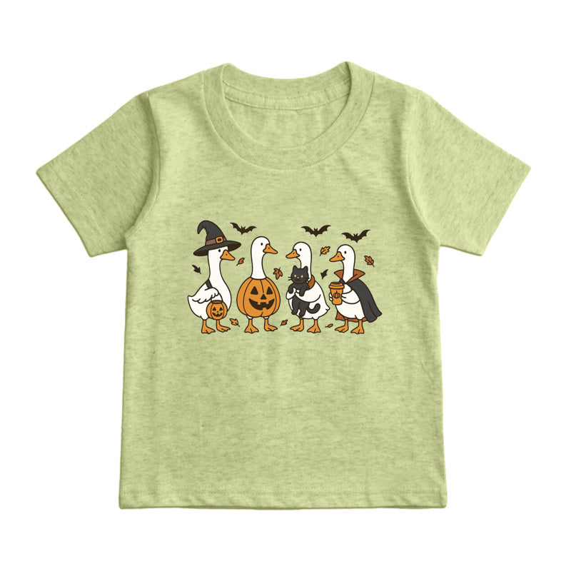 Halloween Ghost Silly Goose Kids T-Shirt
