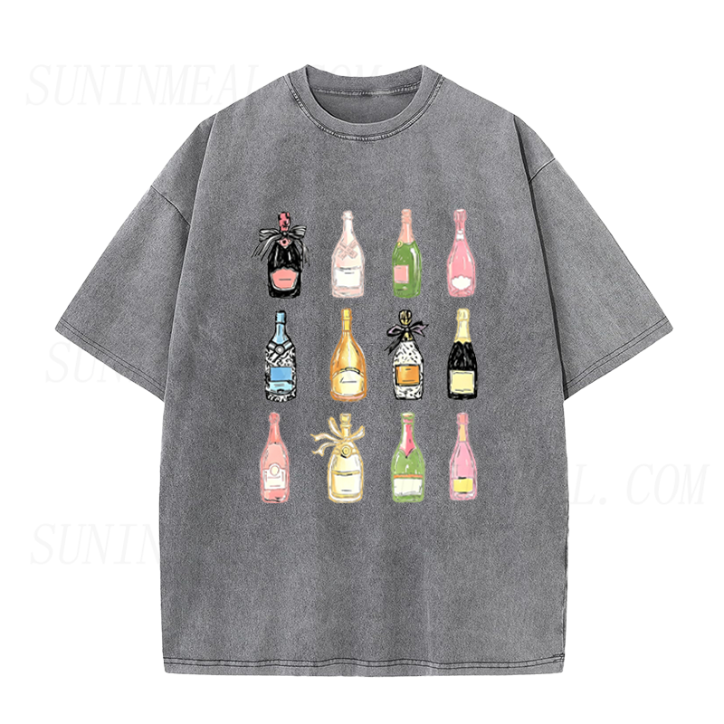 Retro Champagne Bottles Unisex Tee