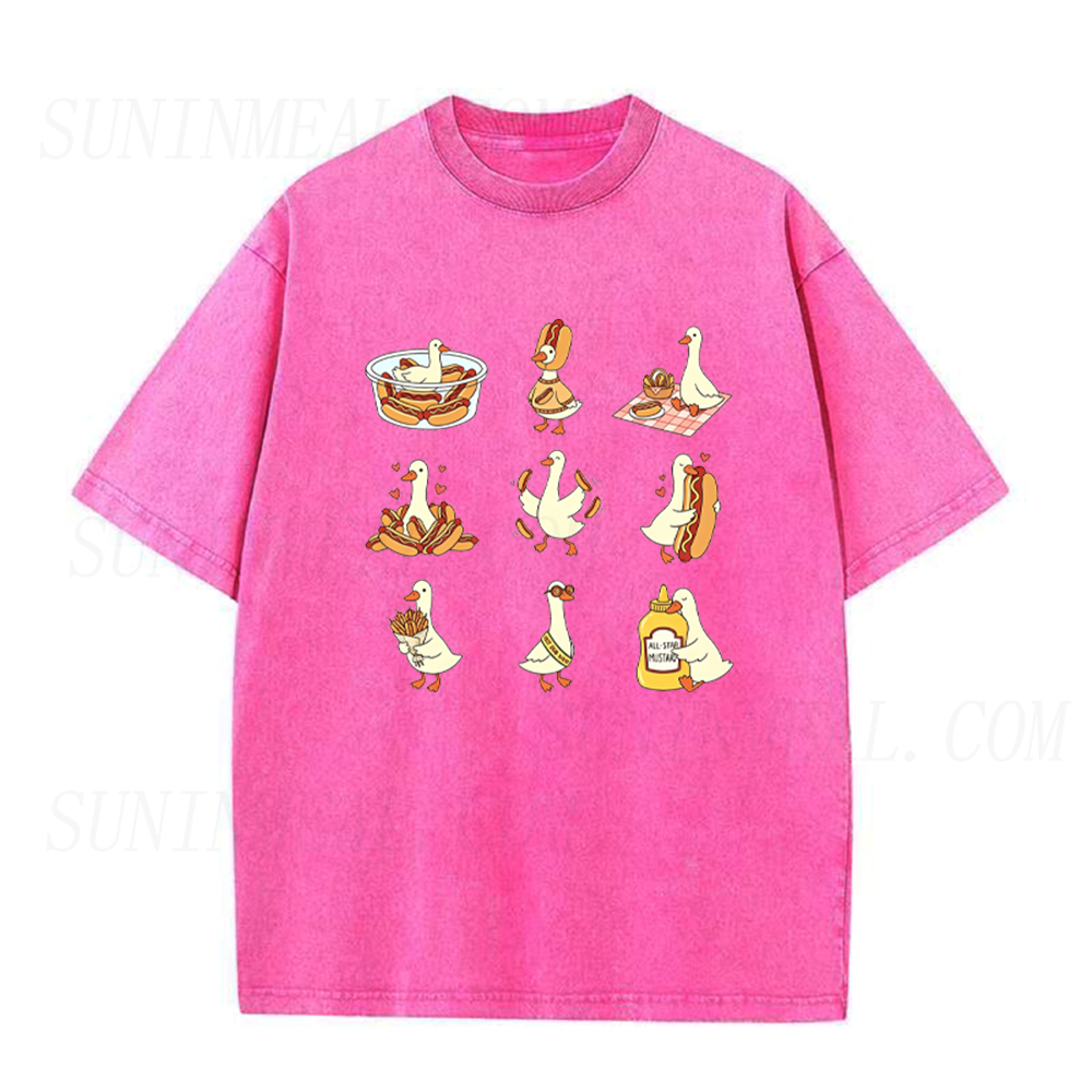 Cute Goose Hot Dog Unisex Tee