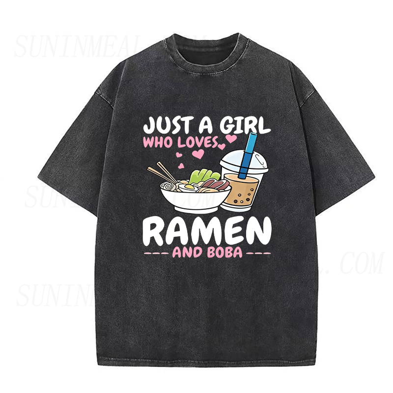 Just A Girl Who Loves Ramen And Boba Unisex Tee