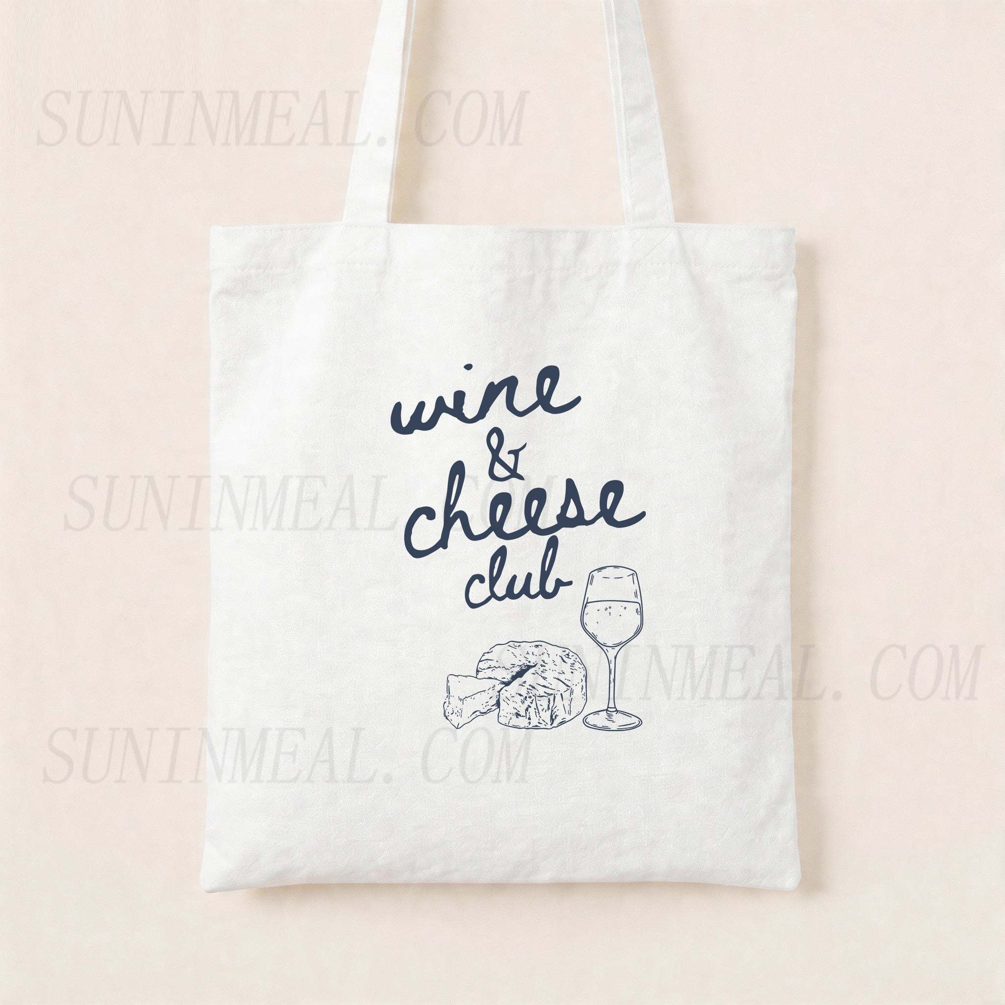 Wine Cheese Club Canvas Tote Bag