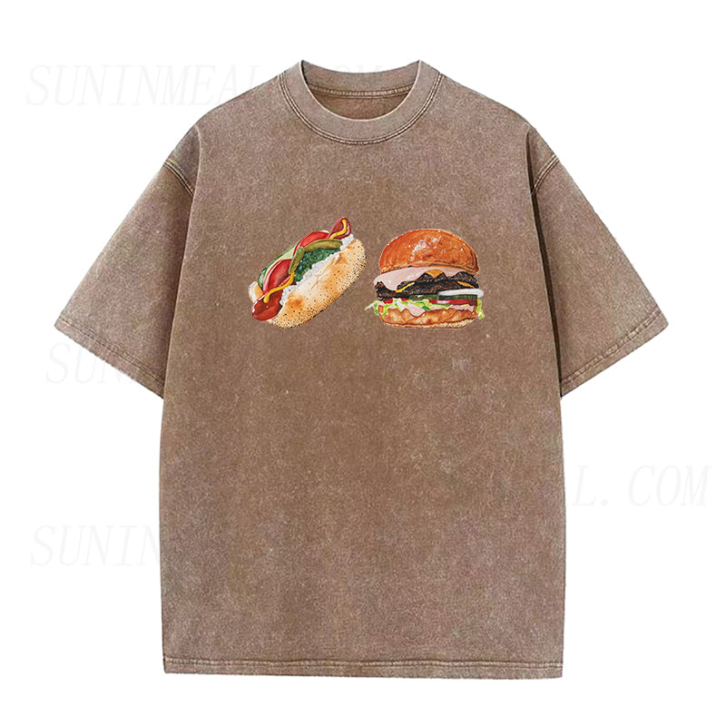 Cheeseburger and Hotdog Unisex Tee