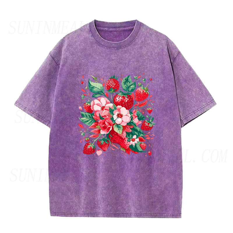Strawberry & Floral Bouquet Unisex Tee