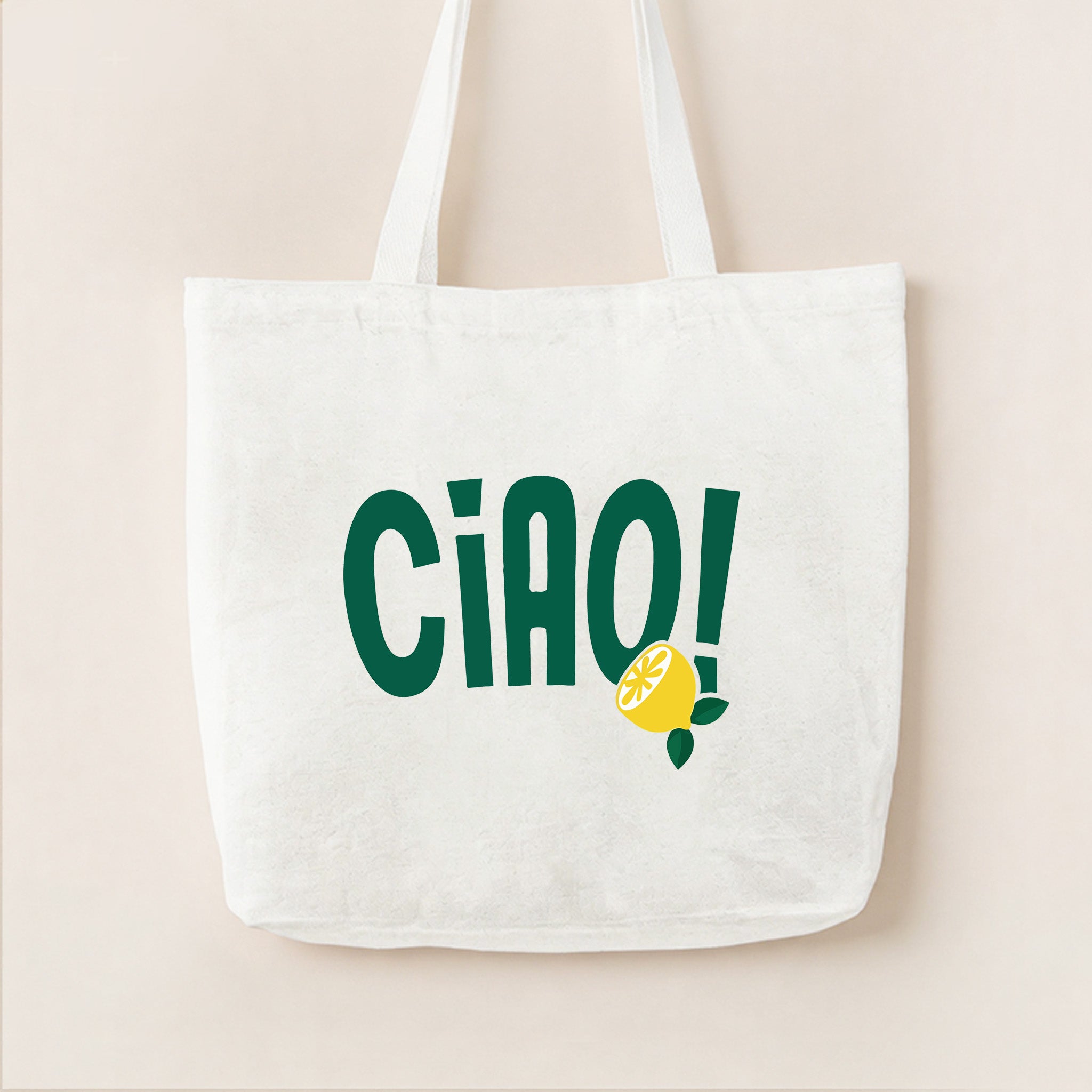 Retro Ciao Italian Lemon Canvas Tote Bag