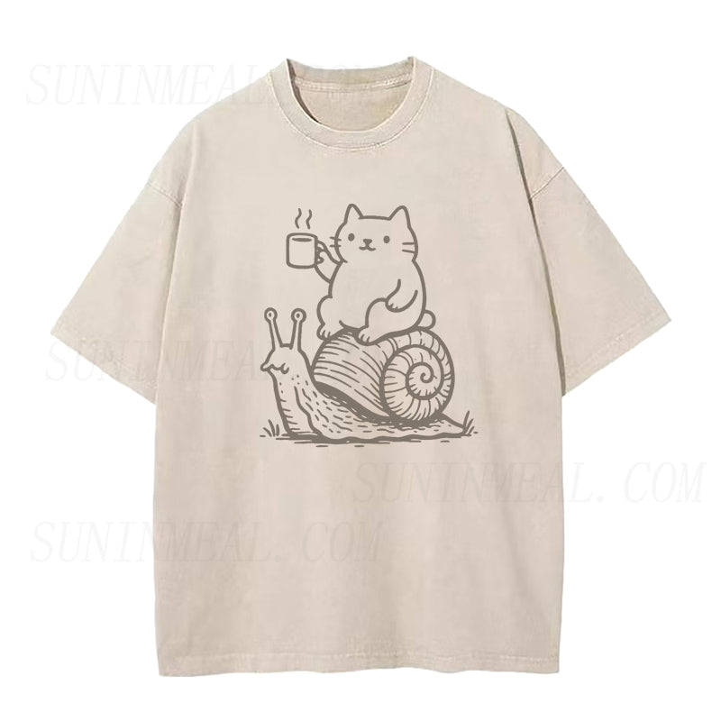 Cat Snail Coffee Unisex Tee