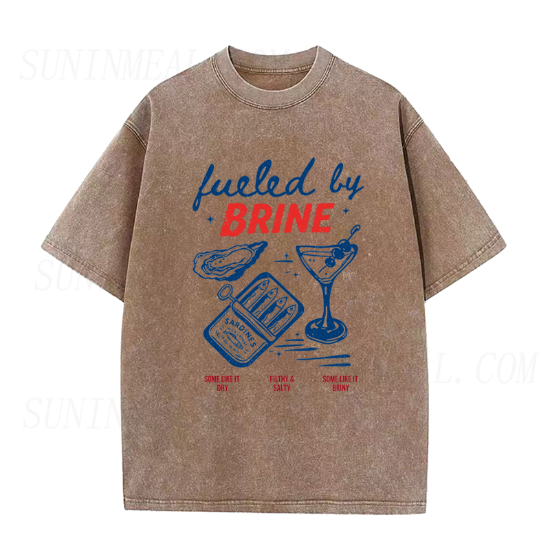 Fueled By Brine Oyster Sardines & Martini Unisex Tee