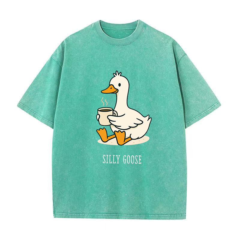 Funny Goose with Coffee Unisex Tee