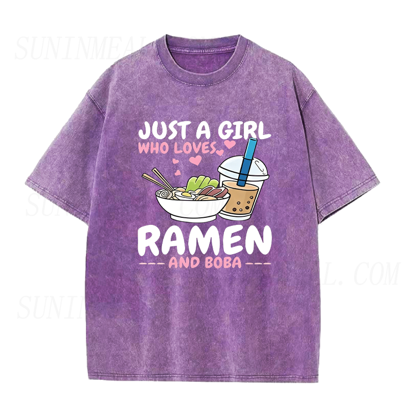 Just A Girl Who Loves Ramen And Boba Unisex Tee