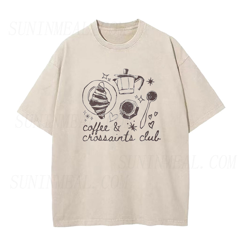 Coffee & Croissants Club Unisex Tee