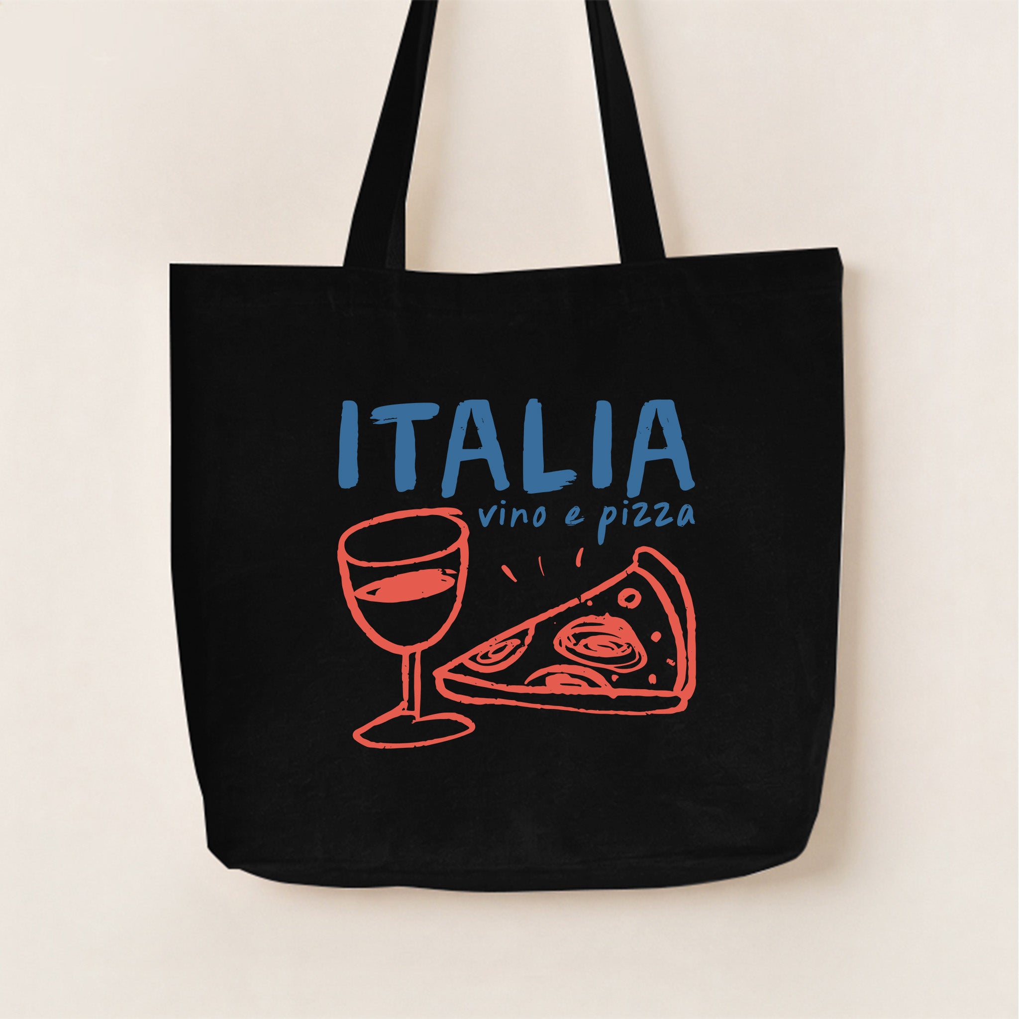 Italy Vino E Pizza Canvas Tote Bag
