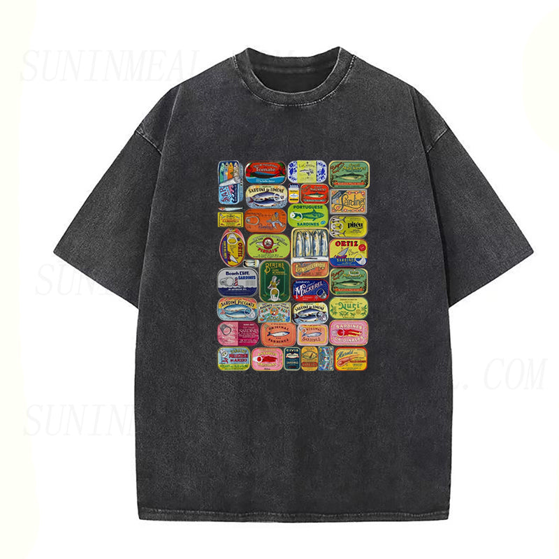 Vintage Sardine Tin Can Label Unisex Tee