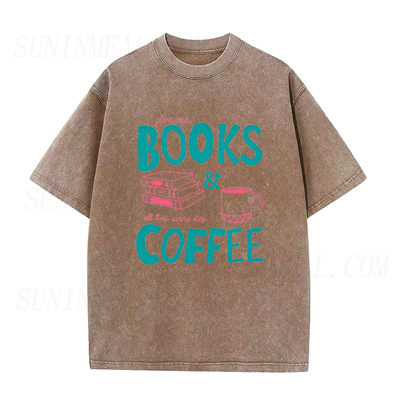 Books & Coffee All Day Unisex Tee