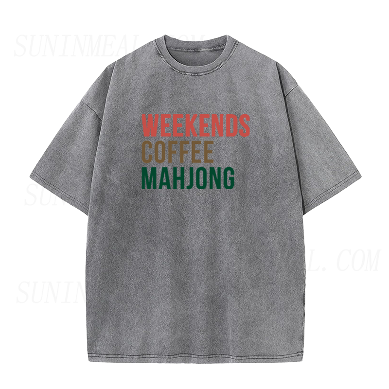 Weekends Coffee Mahjong Unisex Tee