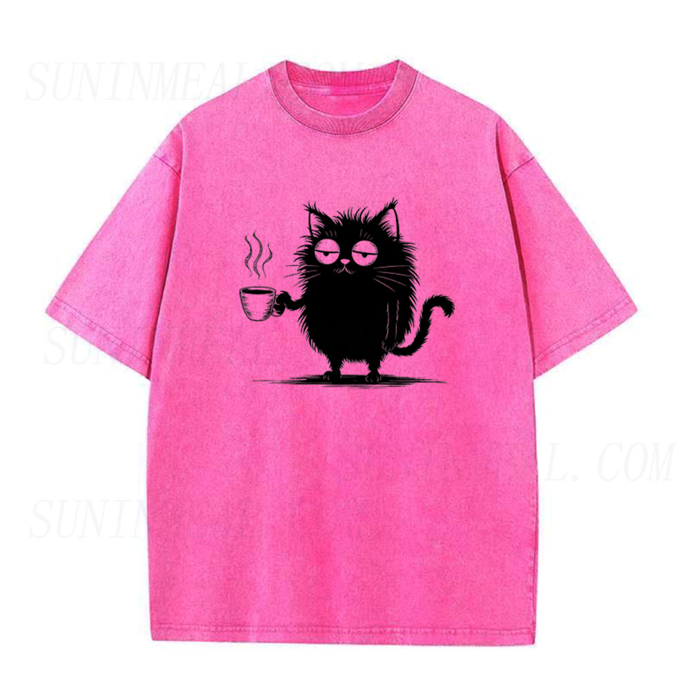 Sleepy Coffee Cat Unisex Tee