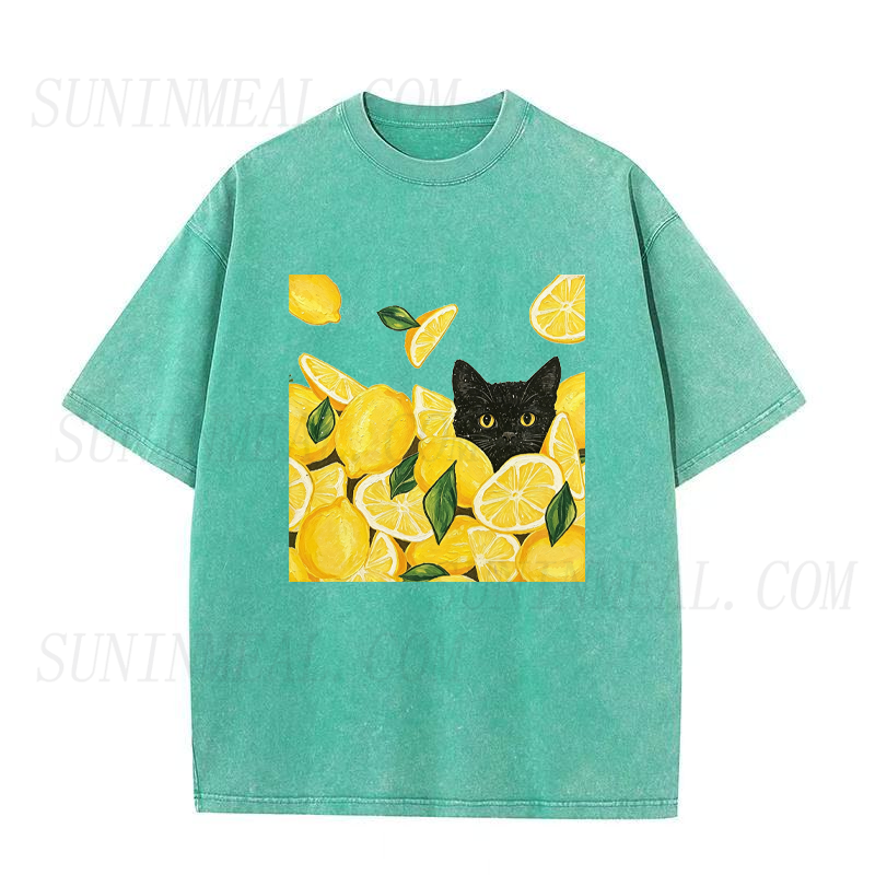 Cat in the Lemon Grove Unisex Tee