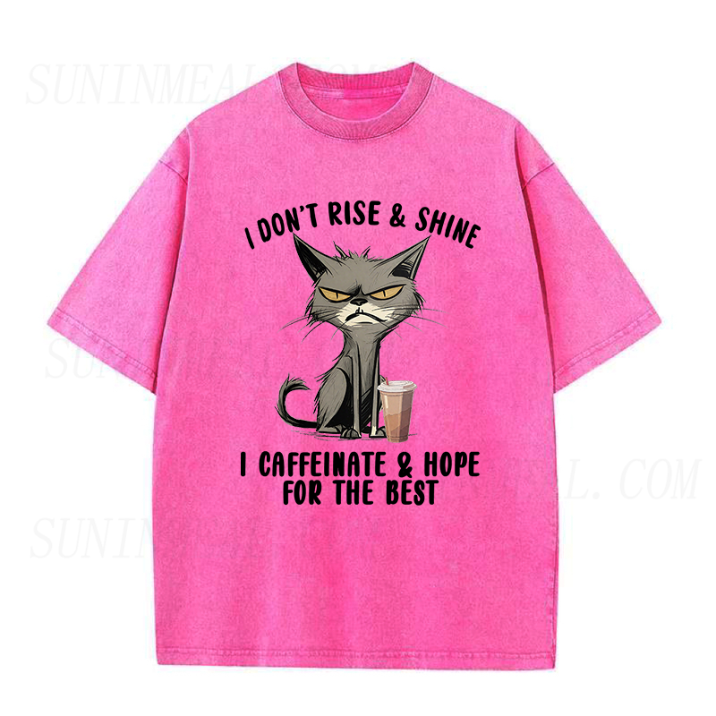 I Don't Rise And Shine Cat Coffee Unisex Tee