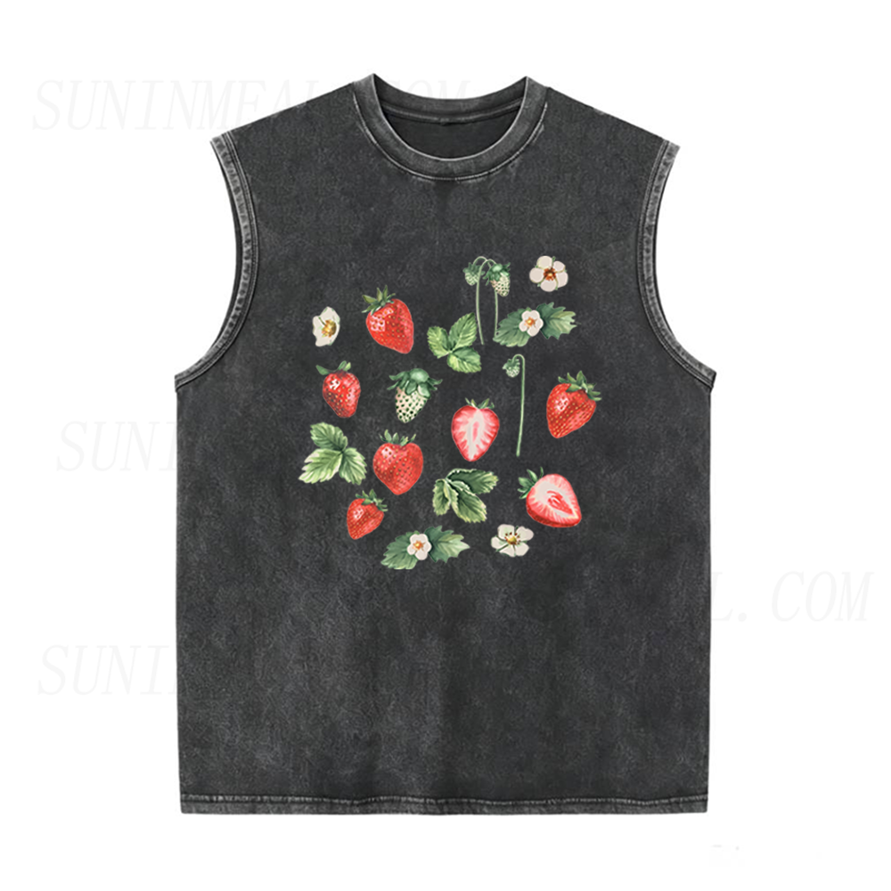Strawberry Botanical Unisex Tank Top