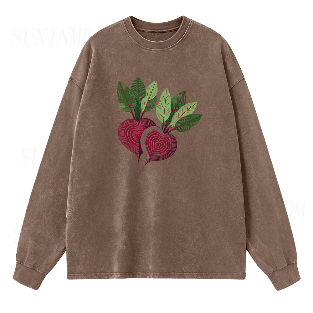 Beet Heart Long Sleeve Unisex Tee