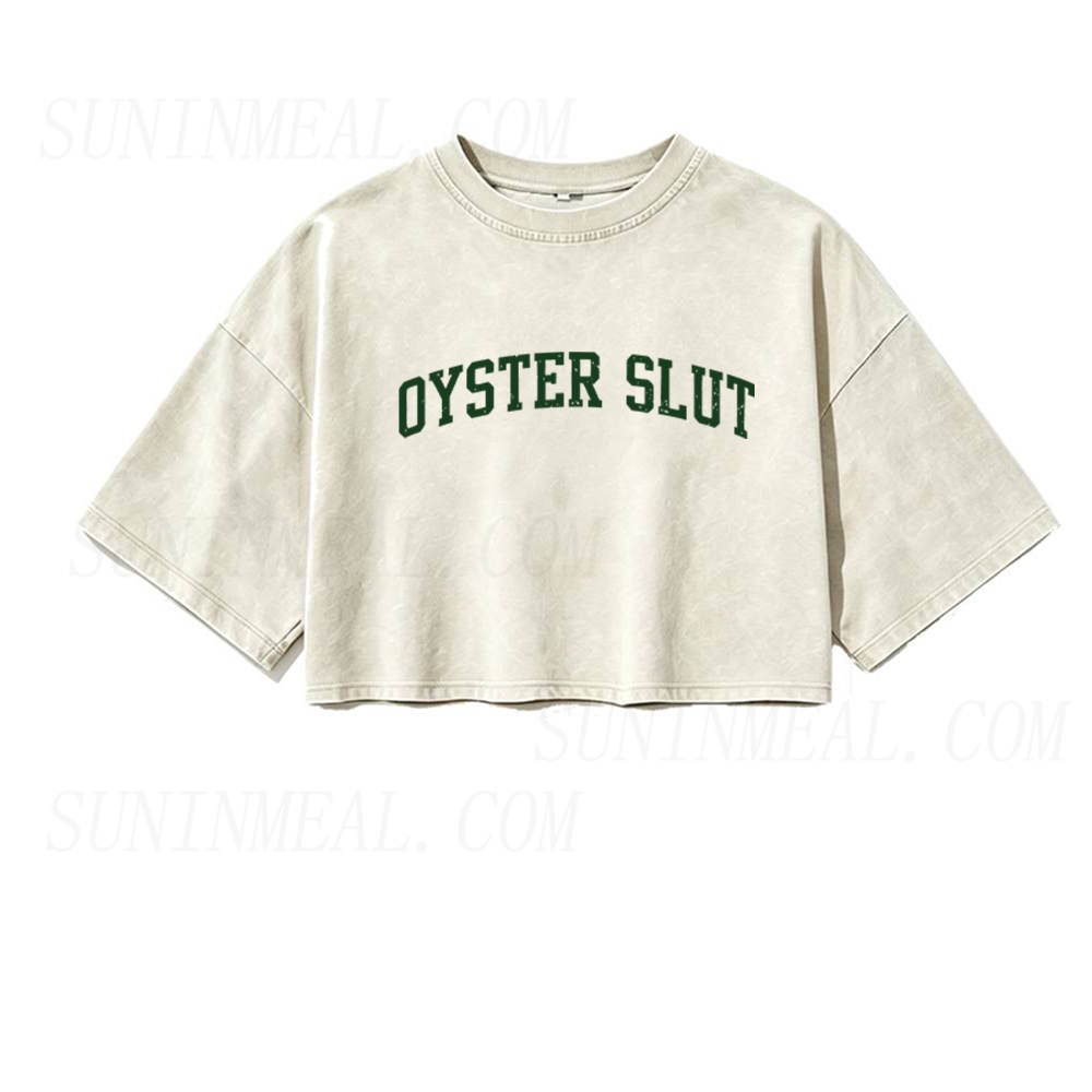 Oyster Slut Oversized Crop Tee