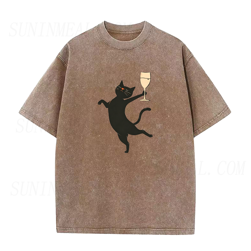 Black Cat Wine Unisex Tee