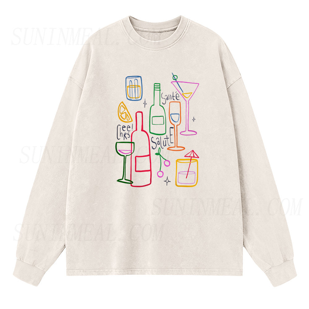 Cheers,Salute,Santé Long Sleeve Unisex Tee