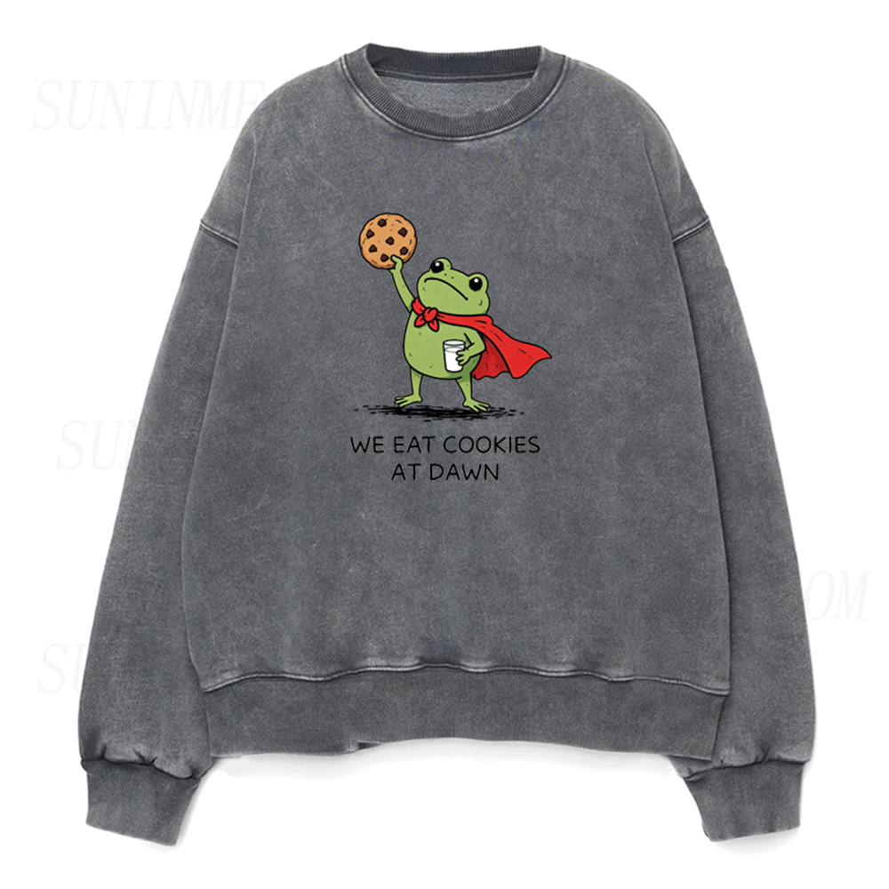 We Eat Cookies At Dawn Funny Frog Unisex Crewneck Sweatshirt