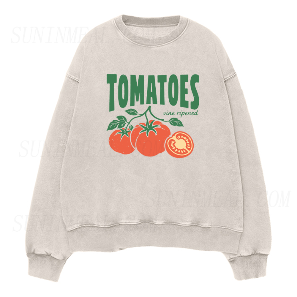 Retro Tomatoes Vine Ripened Unisex Crewneck Sweatshirt