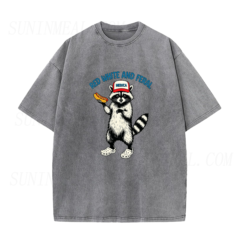 Red White and Feral 4th of July Unisex Tee