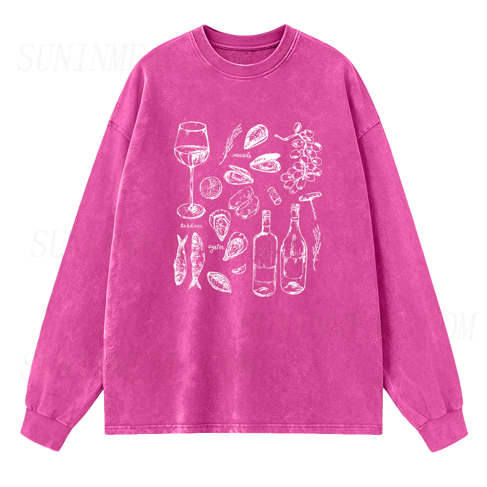 Ocean Wine Grapes Long Sleeve Unisex Tee