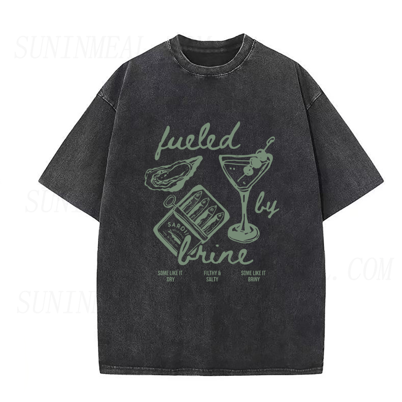 Fueled by Brine Oysters & Martinis Unisex Tee
