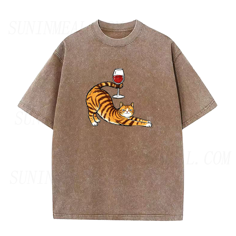 Cat with Wine Unisex Tee