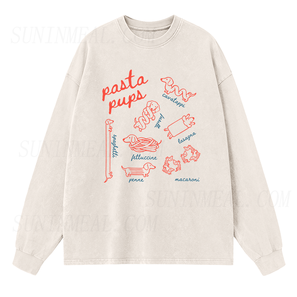 Pasta Pups Long Sleeve Unisex Tee