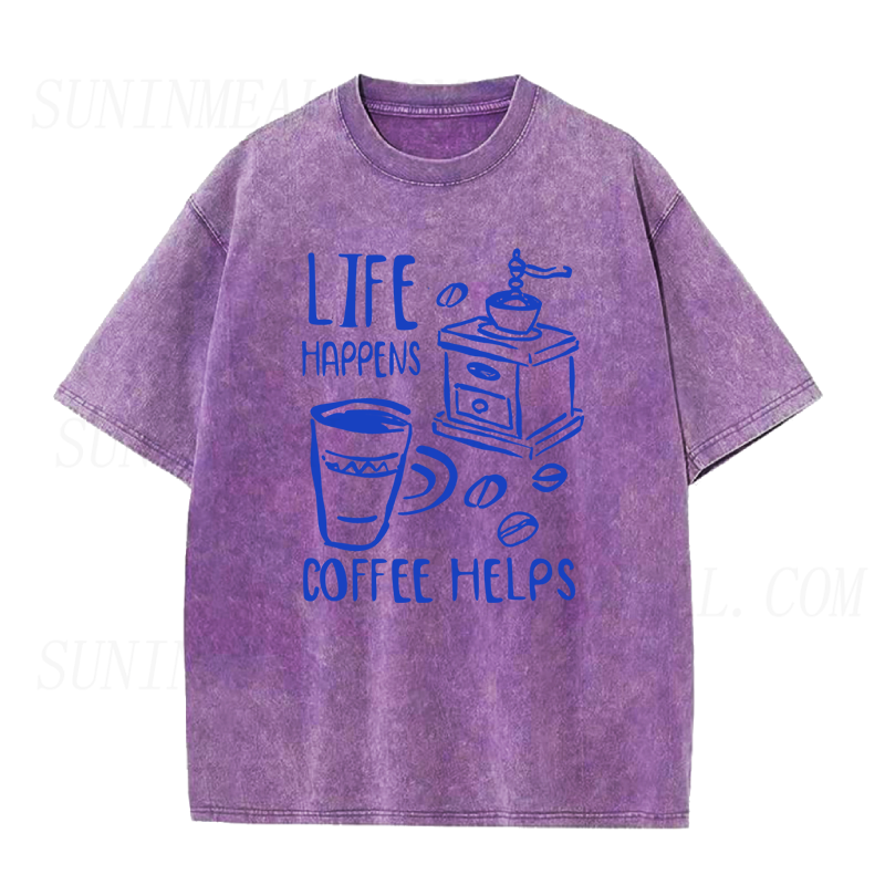life happens coffee helps Unisex Tee