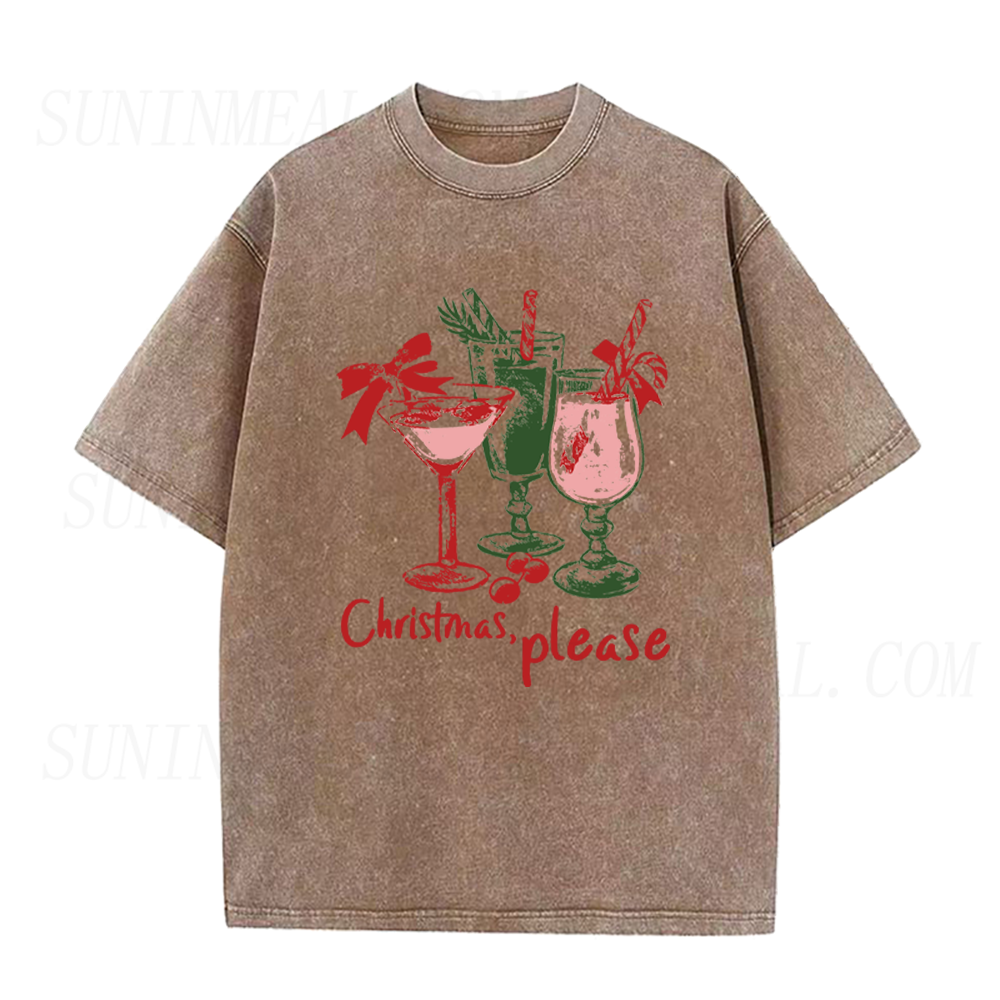 Christmas Please Cocktail Glasses Unisex Tee