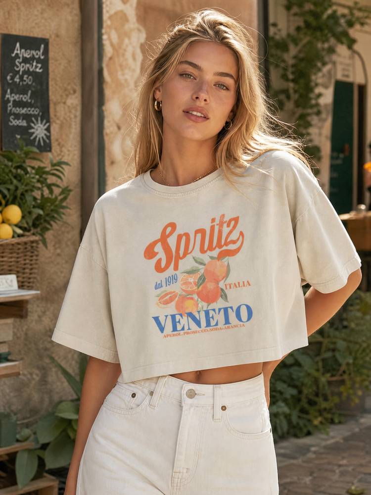 Spritz Veneto Oversized Crop Tee