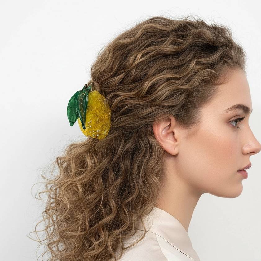 Lemon Fruit Hair Claw Clip